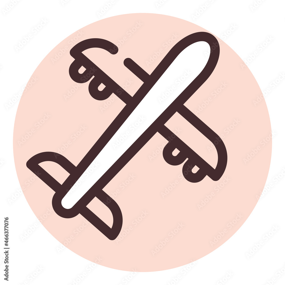 Sticker shipping by air, illustration, vector, on a white background.