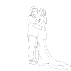 Fototapeta na wymiar Couple wedding man and woman illustration background vector