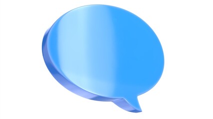 3D illustration of blue text message balloon isolated on white