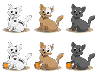Cute and adorable cat character design