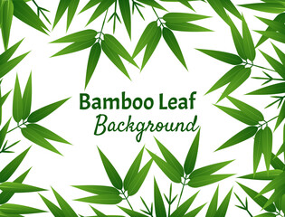 Naklejka premium Green bamboo leaf background design