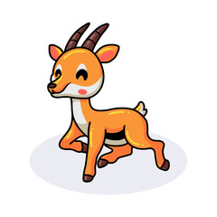 Cute little gazelle cartoon posing