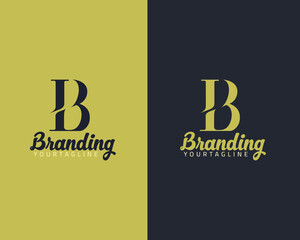 Initial Letter b luxury beauty logo