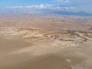 Aerial view of a dry land