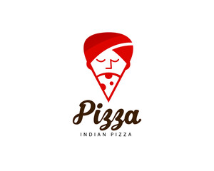 Indian pizza logo designed for pizzeria and restaurant and food marketplaces