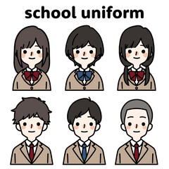 人物イラストセット_学生