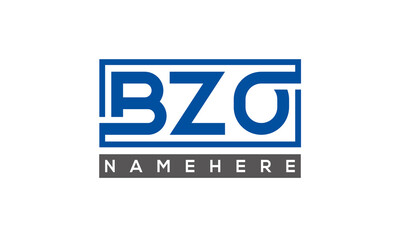 BZO Letters Logo With Rectangle Logo Vector