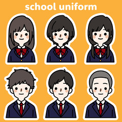 人物イラストセット_学生
