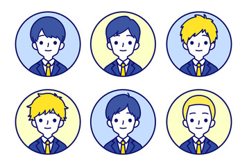 人物アイコンセット_男子高生