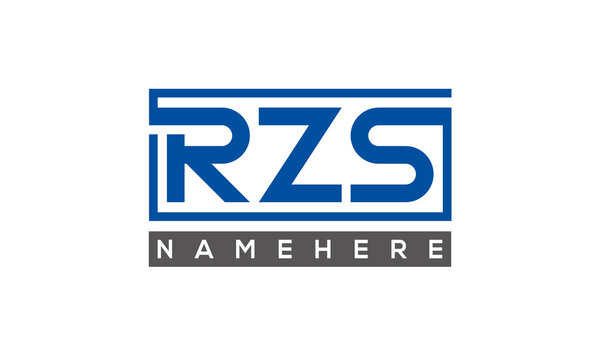 RZS Letters Logo With Rectangle Logo Vector