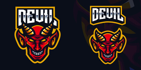 Red Devil Mascot Gaming Logo Template