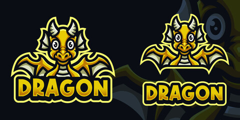 Baby Dragon Mascot Gaming Logo Template