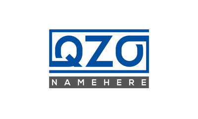 QZO Letters Logo With Rectangle Logo Vector