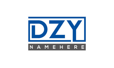 DZY Letters Logo With Rectangle Logo Vector