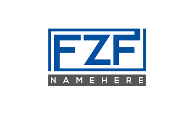 FZF Letters Logo With Rectangle Logo Vector