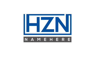 HZN Letters Logo With Rectangle Logo Vector