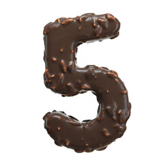 Creative art alphabet of chocolate,3d rendering. Cartoon nuts chocolate font. chocolate letters and numbers,Birthday party celebration.