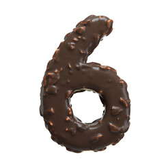Creative art alphabet of chocolate,3d rendering. Cartoon nuts chocolate font. chocolate letters and numbers,Birthday party celebration.