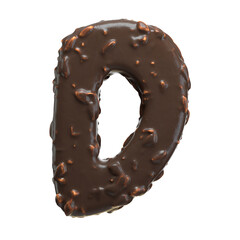 Creative art alphabet of chocolate,3d rendering. Cartoon nuts chocolate font. chocolate letters and numbers,Birthday party celebration.