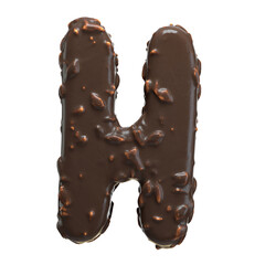 Creative art alphabet of chocolate,3d rendering. Cartoon nuts chocolate font. chocolate letters and numbers,Birthday party celebration.