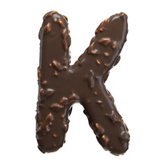 Creative art alphabet of chocolate,3d rendering. Cartoon nuts chocolate font. chocolate letters and numbers,Birthday party celebration.