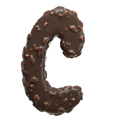 Creative art alphabet of chocolate,3d rendering. Cartoon nuts chocolate font. chocolate letters and numbers,Birthday party celebration.