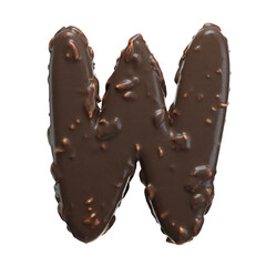 Creative art alphabet of chocolate,3d rendering. Cartoon nuts chocolate font. chocolate letters and numbers,Birthday party celebration.