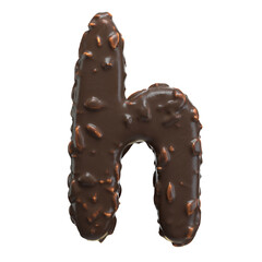 Creative art alphabet of chocolate,3d rendering. Cartoon nuts chocolate font. chocolate letters and numbers,Birthday party celebration.