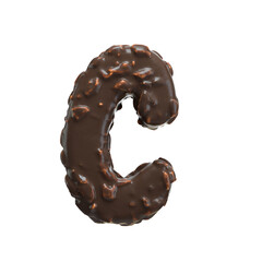 Creative art alphabet of chocolate,3d rendering. Cartoon nuts chocolate font. chocolate letters and numbers,Birthday party celebration.