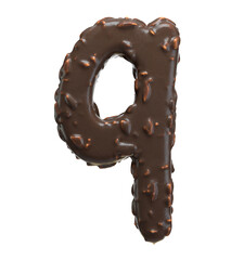 Creative art alphabet of chocolate,3d rendering. Cartoon nuts chocolate font. chocolate letters and numbers,Birthday party celebration.