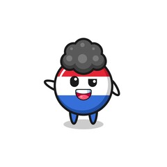 netherlands flag character as the afro boy