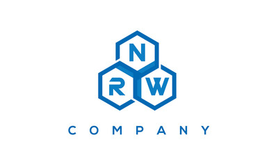 NRW letters design logo with three polygon hexagon logo vector template	