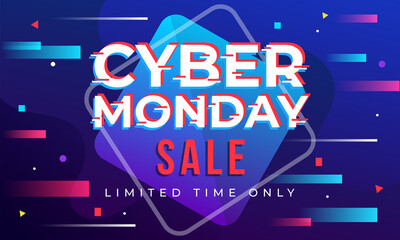 cyber monday discount sale banner abstract geometric background