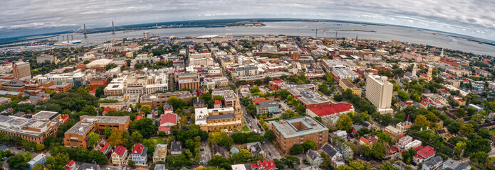 Aerial View of Charleston, South Carolina - obrazy, fototapety, plakaty