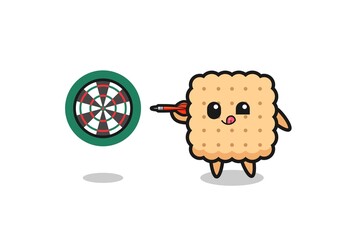 cute cracker is playing dart