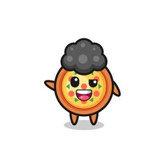 pizza character as the afro boy