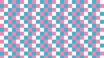 Blue, white and pink, abstract background with squares