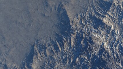 3d render of abstract planet surface with high detailed relief © ANDREI