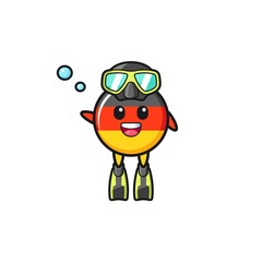 the germany flag diver cartoon character