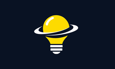 Lightbulb with Planet Saturn Logo © Dioni