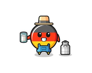 germany flag cartoon as the dairy farmer