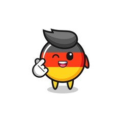 germany flag character doing Korean finger heart