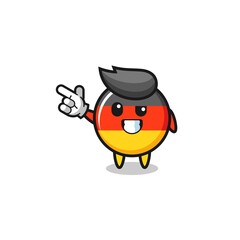 germany flag mascot pointing top left