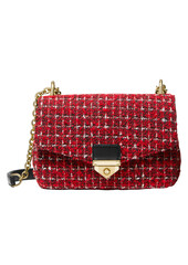 Red women's bag with chain