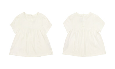 White dress for baby girl. Front and back view