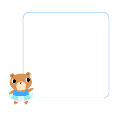 Fototapeta premium 夏のクマアイコン フレーム付