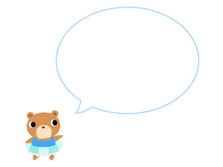 夏のクマアイコン　吹き出し付