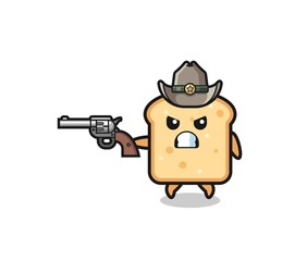 the bread cowboy shooting with a gun