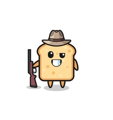 bread hunter mascot holding a gun