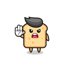 bread character doing stop gesture